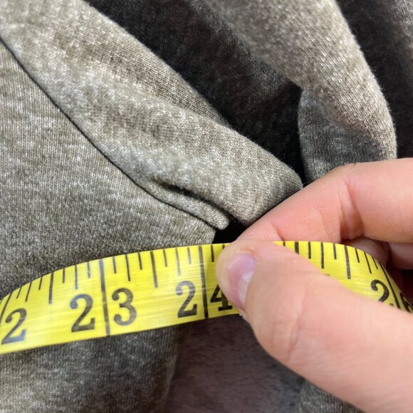 North Face Hoodie Mens Large Sweatshirt Logo Pullover Kangaroo Pockets Khaki - Picture 12 of 13